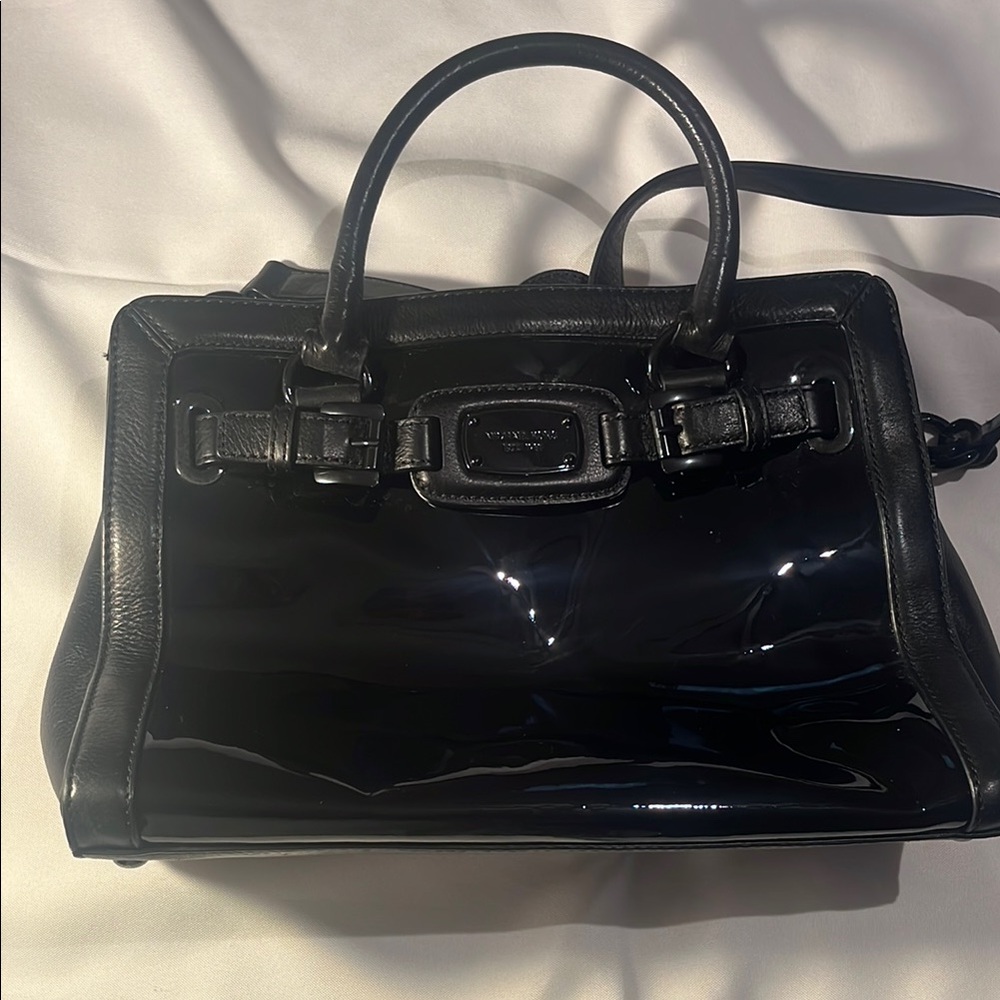 Michael Kors Black Patent Leather Satchel